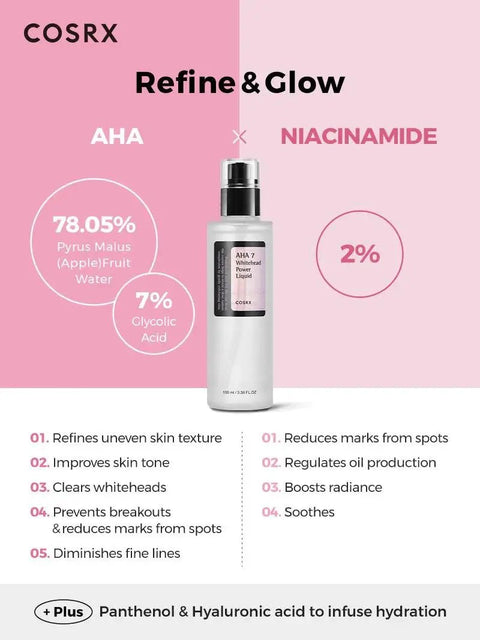 COSRX AHA 7 Whitehead Power Face Liquid (3.38 fl.oz) - Lunara Shopping