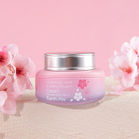 FARMSTAY Hyaluronic Acid & Cherry Blossom Cream (1.85 fl.oz) - Lunara Cosmetics