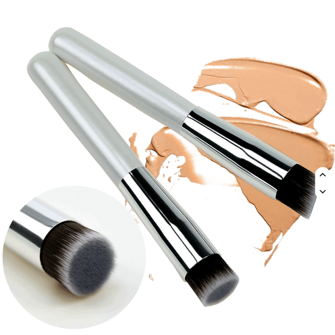 LUNARA COSMETICS Portable Flat Angled Foundation Makeup Brush - Lunara Cosmetics