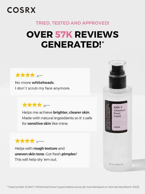 COSRX AHA 7 Whitehead Power Face Liquid (3.38 fl.oz) - Lunara Shopping