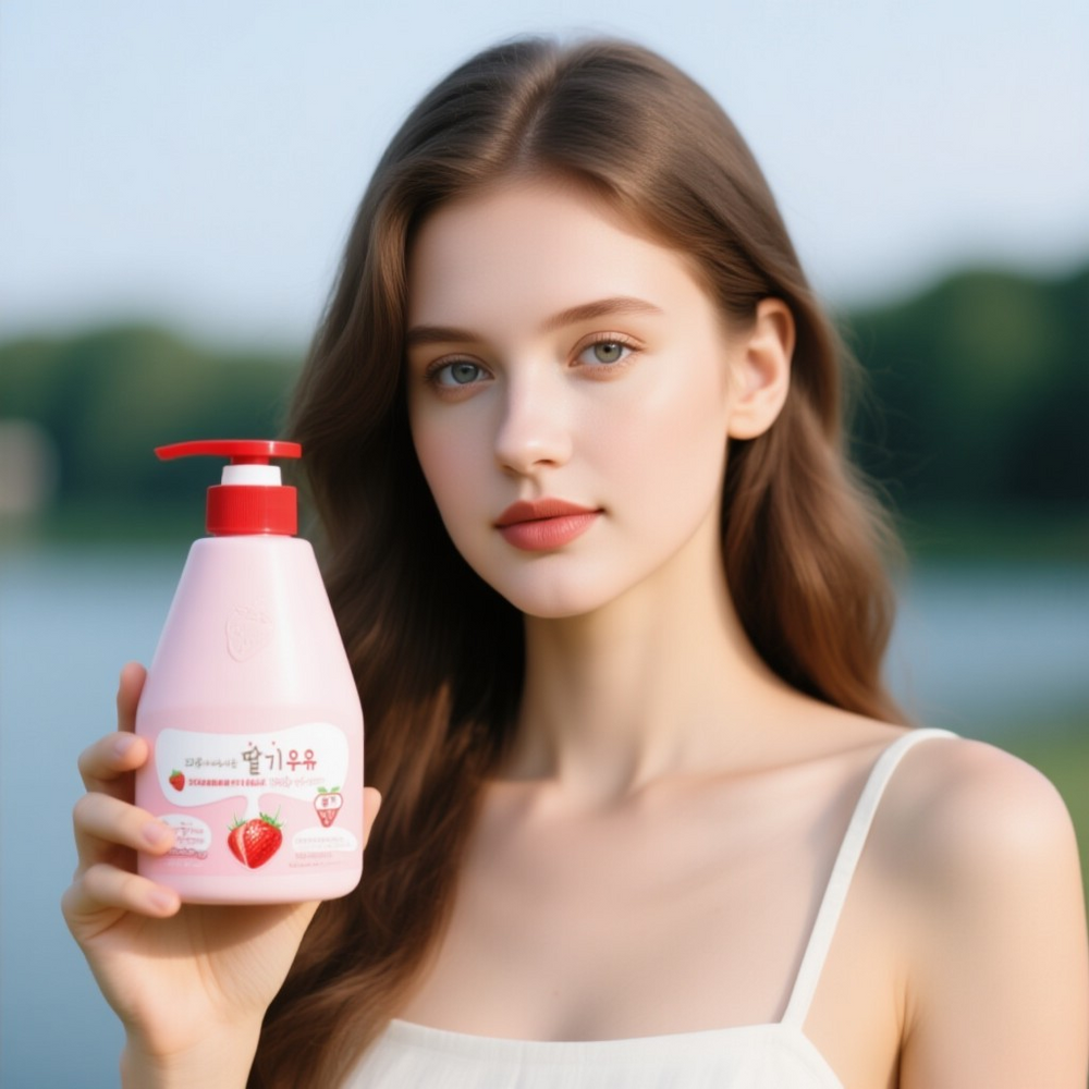 KWAILNARA Milk Body Lotion (Strawberry), (19.75 fl.oz)