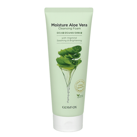GLAMFOX Moisture Aloe Vera Cleansing Foam with Vitamin C (6.08oz) - Lunara Shopping