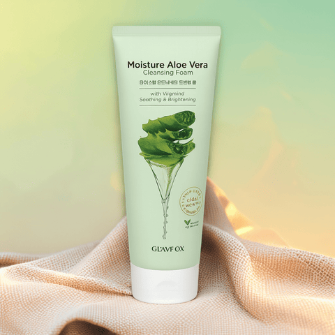 GLAMFOX Moisture Aloe Vera Cleansing Foam with Vitamin C (6.08oz) - Lunara Shopping