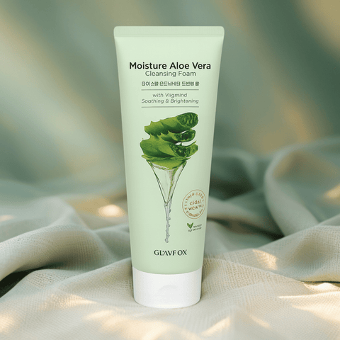 GLAMFOX Moisture Aloe Vera Cleansing Foam with Vitamin C (6.08oz) - Lunara Shopping