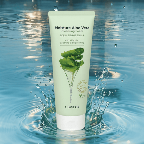 GLAMFOX Moisture Aloe Vera Cleansing Foam with Vitamin C (6.08oz) - Lunara Shopping