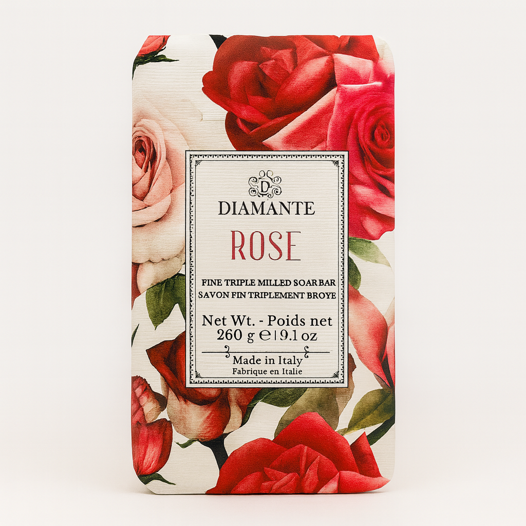Diamante Rose Triple-Milled Luxury Soap Set of 2