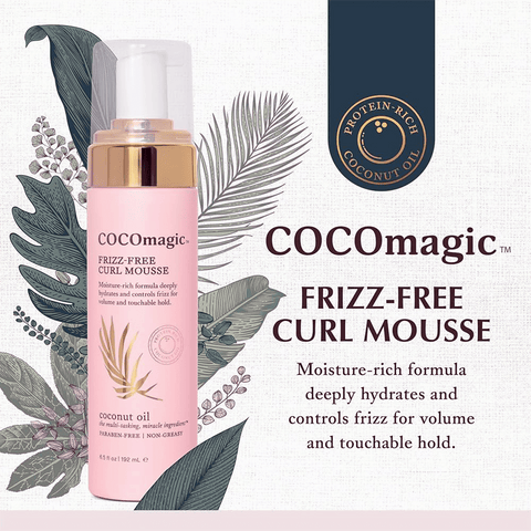 COCOMAGIC Frizz‑Free Curl Mousse with Coconut Oil (8.74oz) - Lunara Shopping