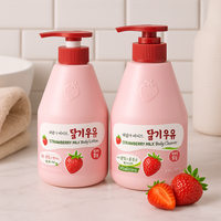 KWAILNARA Milk Body Cleanser & Lotion Set, (Strawberry)