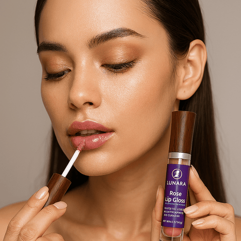 Lunara Lip Gloss (Gradual Plumping, Rose) (0.13oz) - Lunara Shopping
