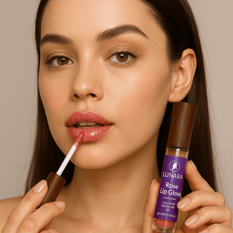 Lunara Lip Gloss (Gradual Plumping, Rose) (0.13oz) - Lunara Shopping