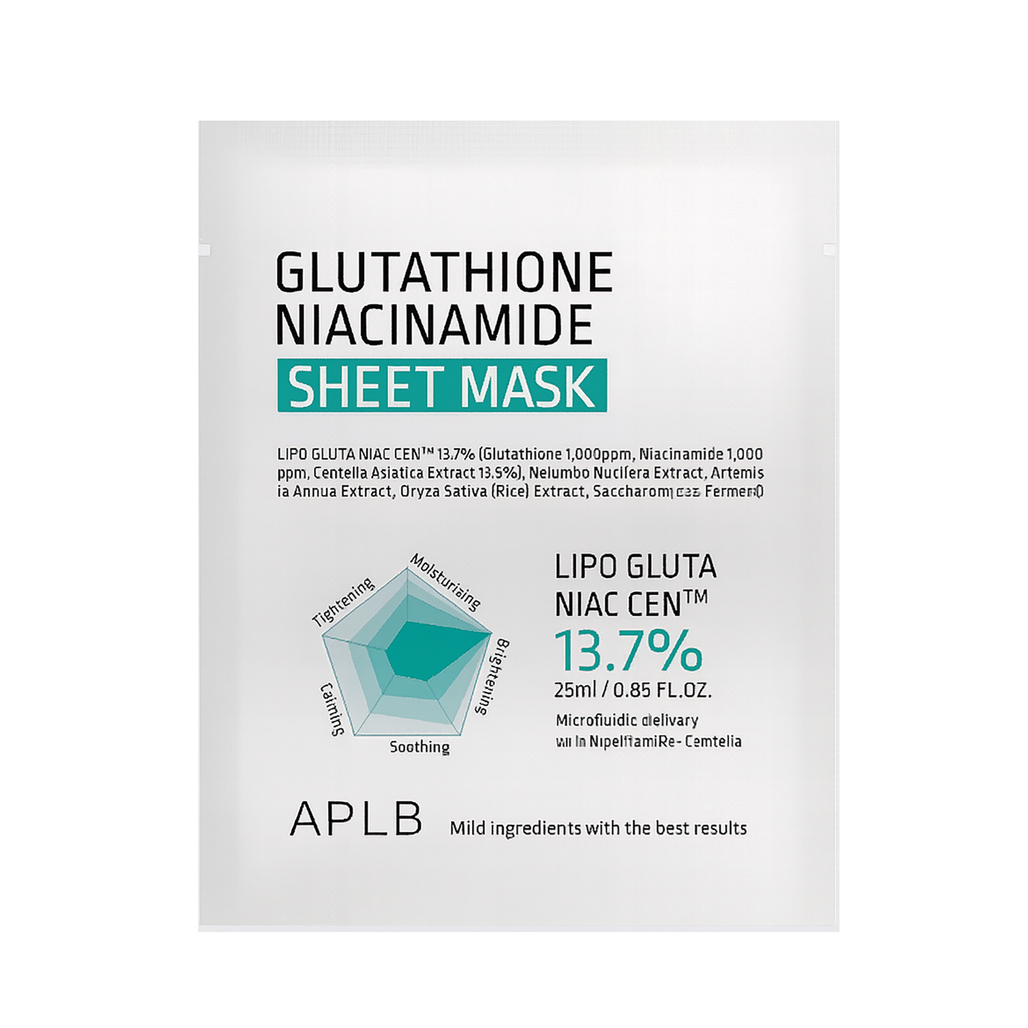 Glutathione Niacinamide Sheet Mask 13.7%