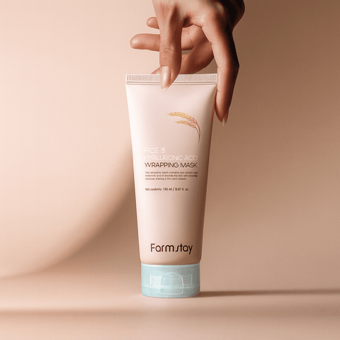 FARMSTAY Rice & Hyaluronic Acid Wrapping Mask (5.07 fl.oz) - Lunara Shopping