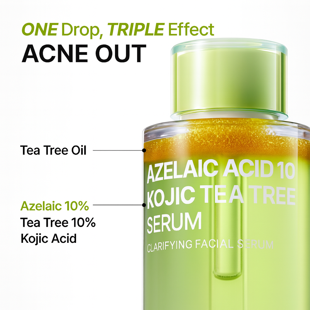 PURITO Azelaic Acid 10% + Kojic Acid + Tea Tree Facial Serum (1.01 fl.oz)