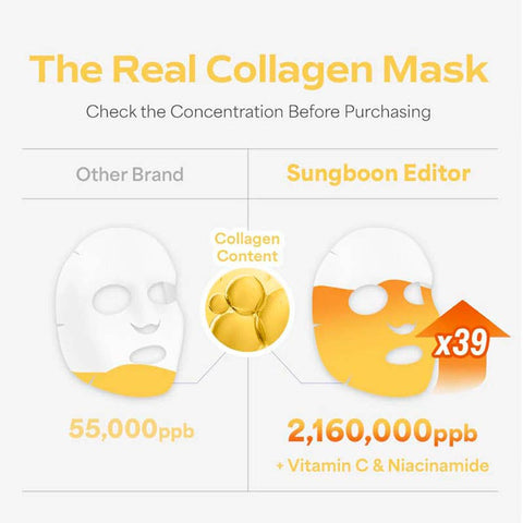 SUNGBOON Editor Deep Collagen Niacin Vita C Brightening Mask (1 sheet) - Lunara Shopping