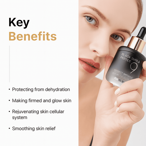 FARMSTAY Black Snail & Peptide 9 Perfect Ampoule (1.18 fl.oz) - Lunara Shopping