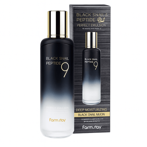 FARMSTAY Black Snail & Peptide 9 Perfect Emulsion (4.05 fl.oz) - Lunara Shopping