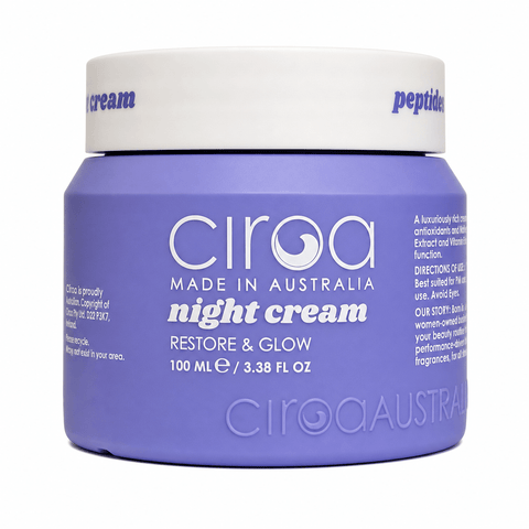 CIROA Night Cream with Peptides, Vitamin E & Mountain Berry Extract (3.38 fl.oz) - Lunara Cosmetics