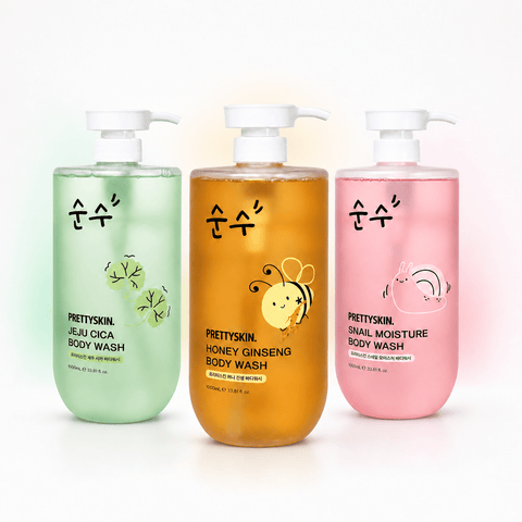 PRETTYSKIN Body Wash Collection (33.81 fl.oz) - Lunara Cosmetics
