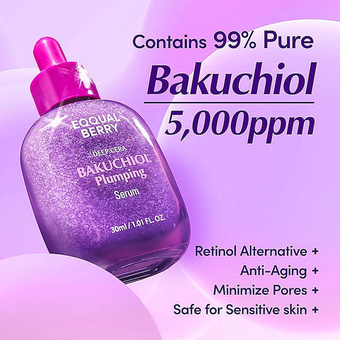 EQQUALBERRY Deep Cera Bakuchiol Plumping Face Serum (1.01 fl.oz) - Lunara Shopping