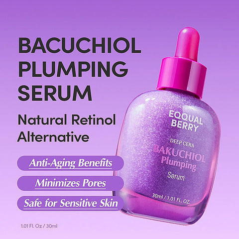 EQQUALBERRY Deep Cera Bakuchiol Plumping Face Serum (1.01 fl.oz) - Lunara Shopping