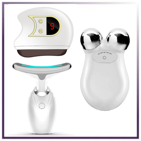 ETERUS Set of 3- Lift, Sculpt & Glow Toolkit - LED Therapy, Electric Gua Sha & Microcurrent Toning Device for Radiant Skin - Lunara Cosmetics