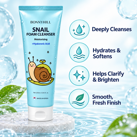 BONNYHILL Snail Foam Cleanser With Hyaluronic Acid (8.45 fl.oz)