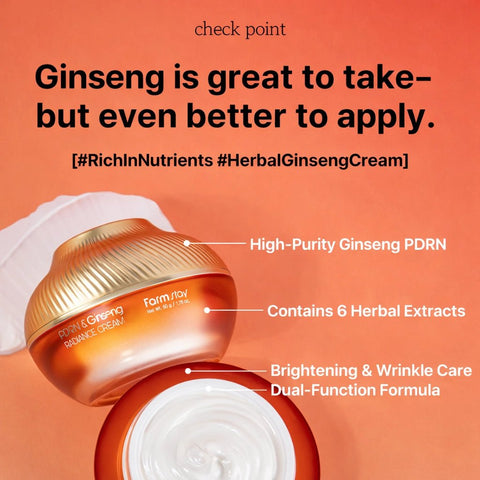 FARMSTAY PDRN & Ginseng Radiance Face Cream (1.85 fl.oz) - Lunara Cosmetics