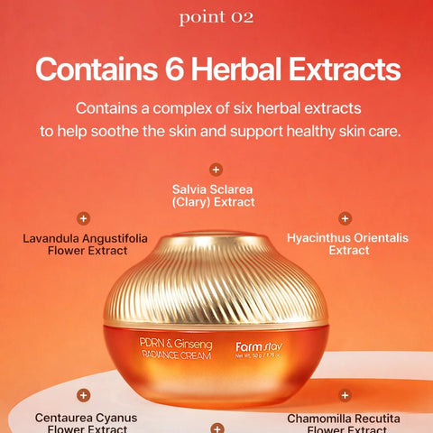 FARMSTAY PDRN & Ginseng Radiance Face Cream (1.85 fl.oz) - Lunara Cosmetics