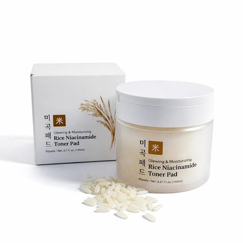 GLAMFOX Rice Niacinamide Toner Pads, 90 CT (6.08 fl.oz) - Lunara Shopping