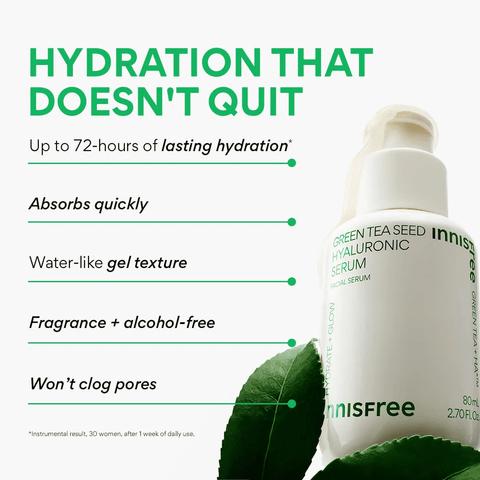 INNISFREE Green Tea Seed Hyaluronic Face Serum (2.70 fl.oz) - Lunara Shopping