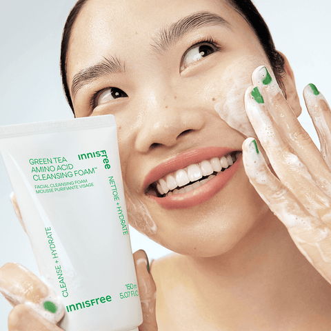 INNISFREE Green Tea Amino Hydrating Facial Cleansing Foam (5.07 fl.oz) - Lunara Shopping