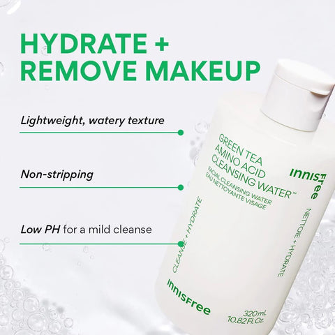 INNISFREE Green Tea Amino Hydrating Cleansing Water (320ml) - Lunara Shopping