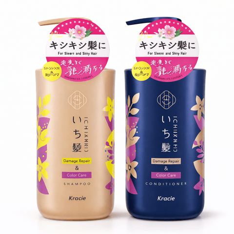 KRACIE Ichikami Damage Repair & Color Care Shampoo & Conditioner Set (480 g) - Lunara Shopping