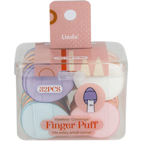 LINDO Finger Puff for Foundation & Powders (32 pcs)