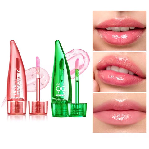 LANGMANNI Aloe Vera Strawberry Color Changing Lip Oil - Lunara Cosmetics