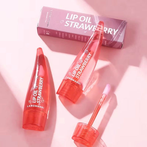 LANGMANNI Aloe Vera Strawberry Color Changing Lip Oil - Lunara Cosmetics