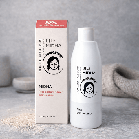MIDHA Rice Sebum Face Toner For Oily & Sensitive Skin 86% (6.76 fl.oz) - Lunara Cosmetics