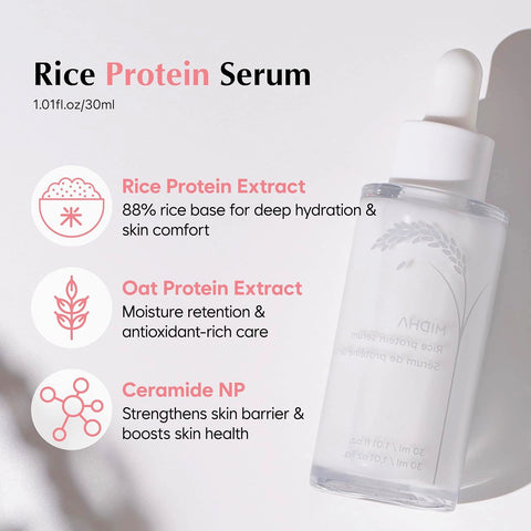 MIDHA Rice Protein Milky Serum For Glassy Firm Skin (1.69 fl.oz) - Lunara Cosmetics