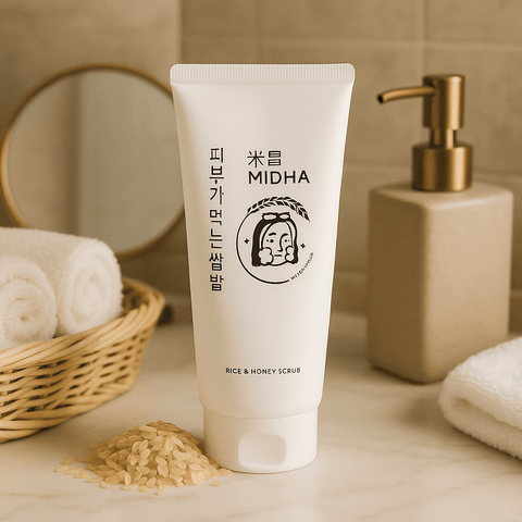 MIDHA Rice Bran Facial Scrub Foam (5.07 fl.oz) - Lunara Shopping