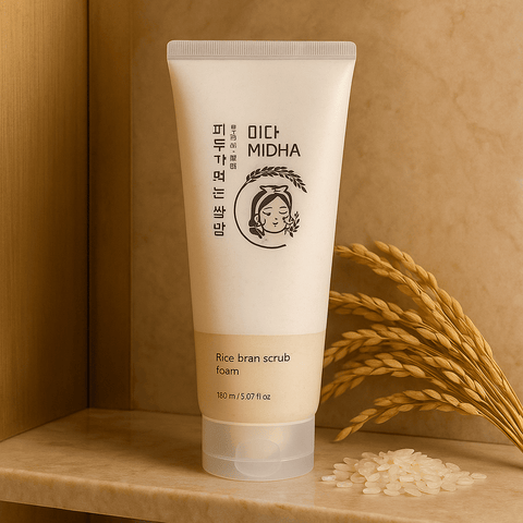 MIDHA Rice Bran Facial Scrub Foam (5.07 fl.oz) - Lunara Shopping