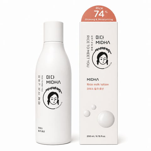 MIDHA Rice Milk Face Lotion 74% Glowing & Moisturising (6.76 fl.oz) - Lunara Cosmetics