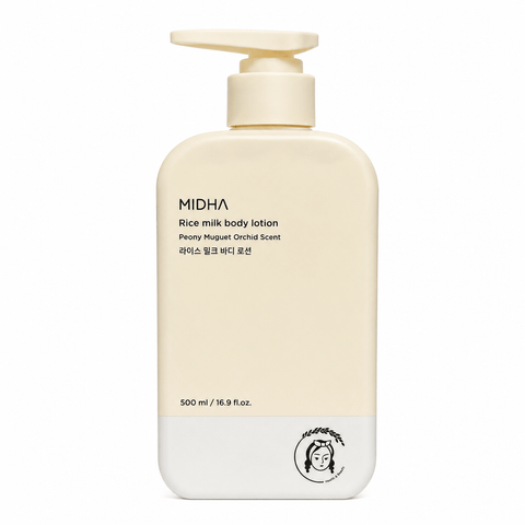 MIDHA Brown Rice Body Lotion Peony Muguet Orchid Scent (16.9 fl.oz) - Lunara Cosmetics