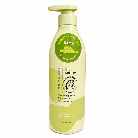 MIDHA Rice Mung Bean Body Wash Fresh Green Scent (24.6 fl.oz) - Lunara Cosmetics