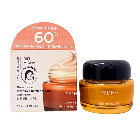 MIDHA Brown Rice Intensive Barrier Cream with PDRN (1.69 fl.oz) - Lunara Cosmetics