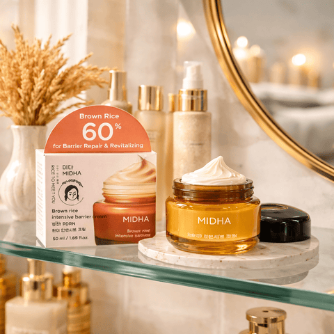 MIDHA Brown Rice Intensive Barrier Cream with PDRN (1.69 fl.oz) - Lunara Cosmetics