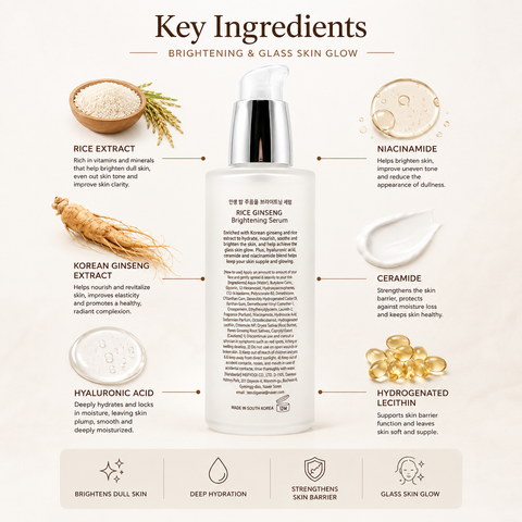 MONTNATURE Rice Ginseng Serum | Brightening & Glass Skin Glow (2.07oz)
