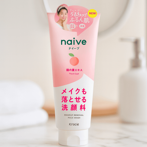 KRACIE Naïve Peach Leaf Makeup Removal Face Wash (4.1 fl.oz) - Lunara Shopping