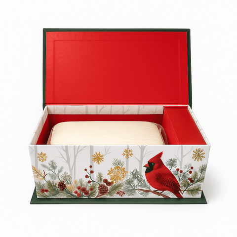 PUNCH STUDIO Pine Soap Music Box "Merry Christmas" Berries (4 oz) - Lunara Shopping