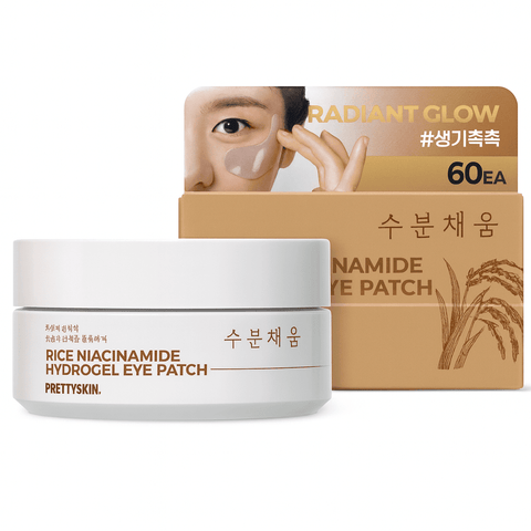 PRETTYSKIN Rice Niacinamide Hydrogel Eye Patch 60ea (3.17 oz) - Lunara Shopping