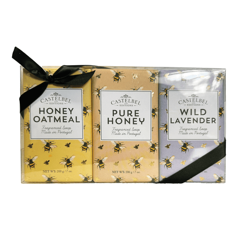 CASTELBEL Wild Lavender, Pure Honey And Honey Oatmeal Scented Soap, Gift Set of 3 - Lunara Shopping
